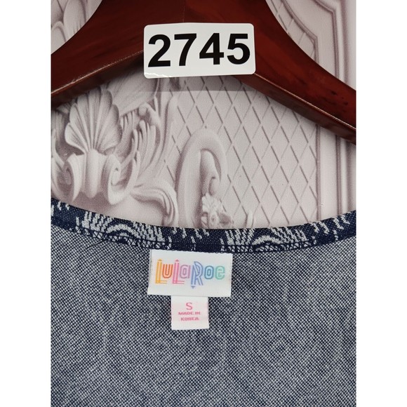 LuLaRoe Dress Size S Drop Waist Fit & Large Flare Skirt 3/4 Sleeves Peacock EUC - Picture 2 of 16